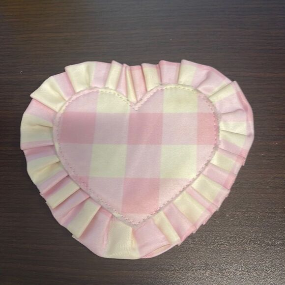 Stoney Clover Lane Watermelon Pink Gingham Heart Patch - Picture 1 of 2